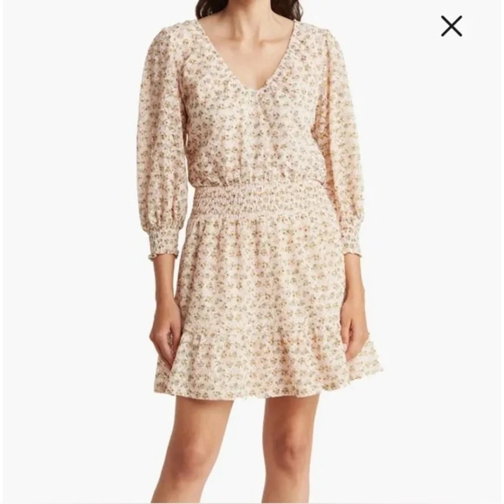 New! NSR Via Floral Lace Long Sleeve Dress/Multicolor 16778